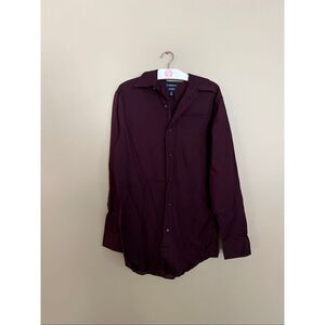 Croft & Barrow Broadcloth Classic Fit Long Sleeve Button Up Top Mens 15 32/33